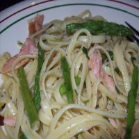 Smoked Trout Linguine With Asparagus and Lime_image