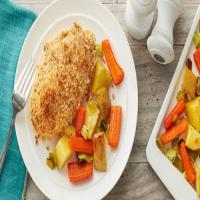 Deviled Chicken with Roasted Vegetables Sheet-Pan Dinner image