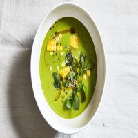 Corn, Watercress & Potato Soup image