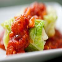 Lamb and Rice Stuffed Cabbage With Tomato Sauce image
