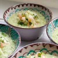 Cucumber Gazpacho with Shrimp and Melon_image