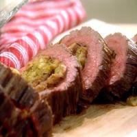 Steak Pinwheels with Sun-Dried Tomato Stuffing and Rosemary Mashed Potatoes image