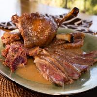 Steamed and Fire-Roasted Goose with Blood Orange Sauce image