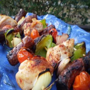 Andouille and Chicken Kabobs With Creole Mustard image
