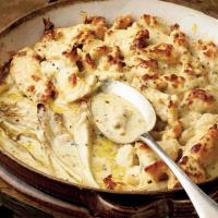 Baked chicory with chicken in a sage & mustard sauce image
