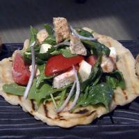 Piadine with Grilled Chicken and Spinach Salad image