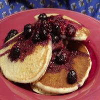 Cornmeal Pancakes With Blueberry Maple Syrup image
