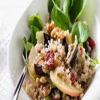 Quinoa, Roasted Eggplant, and Apple Salad with Cumin Vinaigrette_image