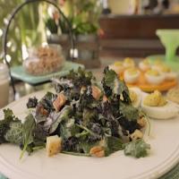 Kale, Roasted Celery Root, Deviled Eggs and Spiced Almond Salad_image