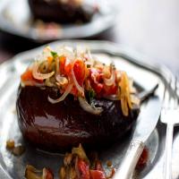 Long-Simmered Eggplant Stuffed with Farro or Spelt_image