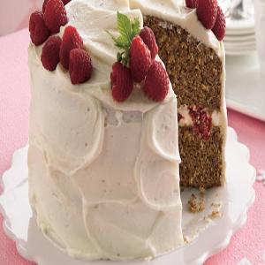 Spice Cake with Raspberry Filling and Cream Cheese Frosting_image