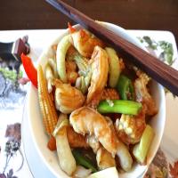Tasty Stir Fry Szechuan Prawns/Shrimps image