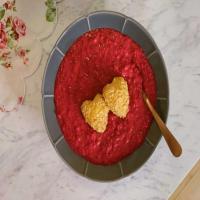 Pink Beet Risotto with Crispy Goat Cheese Medallions image