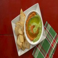 Green and Red Pesto Hummus Dip_image