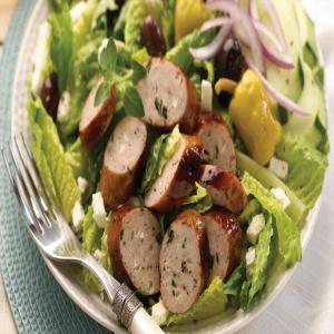 Greek Salad with Spinach & Feta Chicken Sausage_image