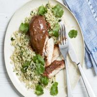 Sauteed Chicken with Quick Mole Sauce and Cilantro Rice_image