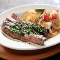 Espresso Steak with Baked Zucchini and Potatoes image