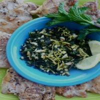 Grilled Chicken With Mint and Pine Nut Gremolata_image