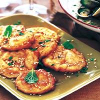 Fried Eggplant with Honey, Mint, and Sesame Seeds image