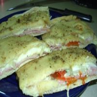 Filled Focaccia With Ham and Melted Fontina_image
