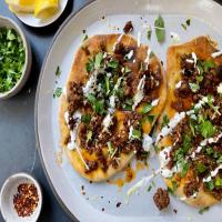 Spiced Beef Flatbreads with Yogurt and Herbs image