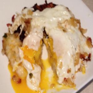 Cheddar Stuffed Potato Cake and Egg #5FIX_image