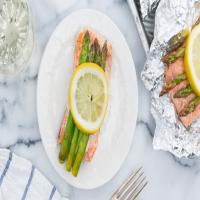 Salmon and Asparagus in Foil image