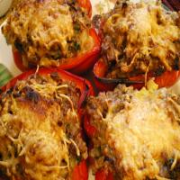 Vegetarian Baked Stuffed Red Bell Peppers_image