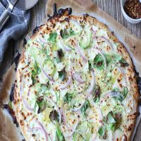 Simple Vegetable-Cream Cheese Pizza image