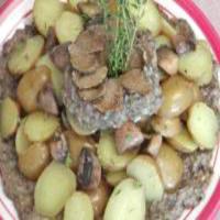 Potatoes With a Mushroom Puree & Garnished With Truffles_image