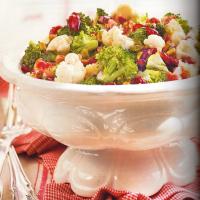 BROCCOLI-CAULIFLOWER SALAD with Dried Cranberries and Pistachios Recipe - (4.4/5) image