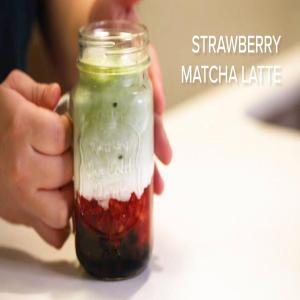 Strawberry Matcha Latte With Boba Recipe by Tasty_image