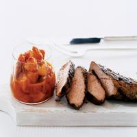 Grilled Jerk Pork With Curried Peach Relish_image