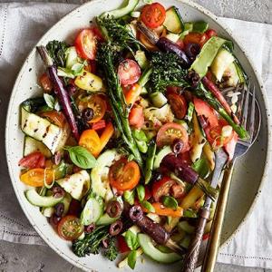Autumn vegetable salad with saffron dressing image