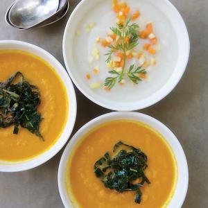 Ivory Carrot Soup with a Fine Dice of Orange Carrots_image