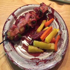 Bacon Wrapped Steak Skewers With Jalapeno & Pineapple image