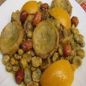 Moroccan Tagine of Fava Beans (Ful) and Artichokes_image