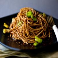 Spaghetti With Fava Beans, Bread Crumbs and Marjoram image