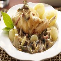 Rabbit Fricassee With Bacon, Pearl Onions and Mushrooms Recipe_image