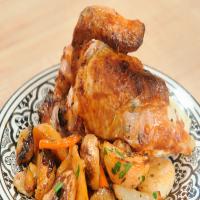 Roast Chicken with Preserved Lemons and Root Vegetables image