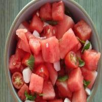 Watermelon Tomato Mozzarella Basil & Mint Salad image