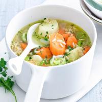 Chunky vegetable & brown rice soup image
