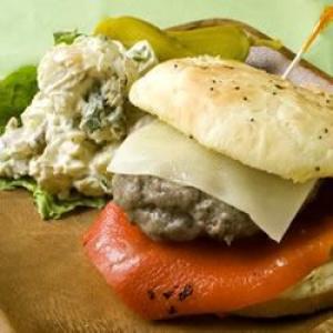 Seared Burgers with Roasted Red Peppers_image