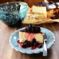 Burnt Cheesecake with Blackberries image