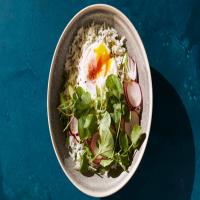 Cilantro Rice Bowl with Poached Eggs and Greens image