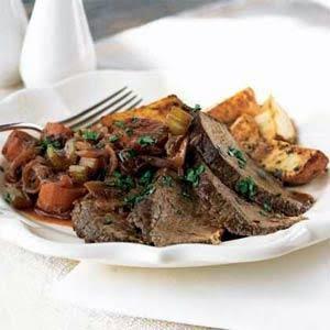 Braised Beef Brisket (Zinfandel) with Onions and Potatoes Recipe image