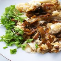 Grits With Caramelized Onions and Goat Cheese_image