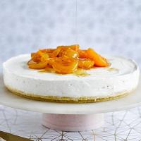 Yogurt cheesecake with honey-roasted apricots image