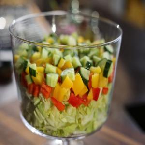 Chopped Salad Trifle with Homemade Ranch image