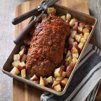 Easy Sheet Pan Meatloaf and Potatoes_image